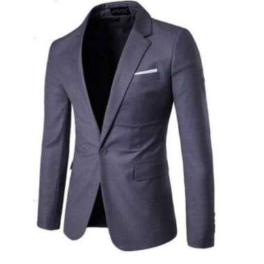 - Setelan Jas Pria Big Size 2in1 Jas Dan Celana ABU TUA XXXL