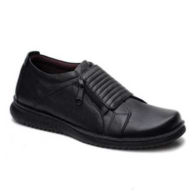 VERISH - Sepatu Pantofel Formal Pria Kulit Asli 38 Hitam