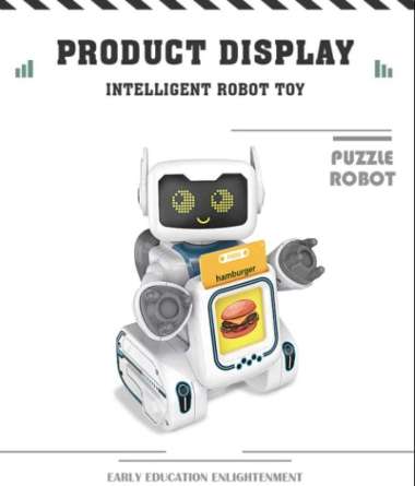 Mainan robot pintar edukasi gambar untuk anak bisa masuk flash card dan suara ada remote intelligent