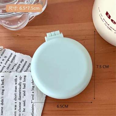 Sisir Rambut Bulat Kaca Cermin Compact 2IN1 Mini Kecil Portabel Saku Cermin Ukuran Kecil Sisir Rambu