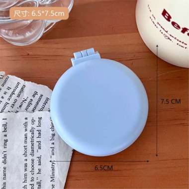 Sisir Rambut Bulat Kaca Cermin Compact 2IN1 Mini Kecil Portabel Saku Cermin Ukuran Kecil Sisir Rambu