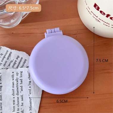 Sisir Rambut Bulat Kaca Cermin Compact 2IN1 Mini Kecil Portabel Saku Cermin Ukuran Kecil Sisir Rambu
