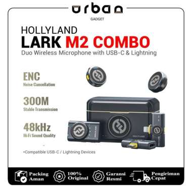 Mic Hollyland Lark M2 Dual Wireless Lavalier Microphone - Resmi M2 Combo