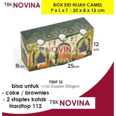 KOTAK KUE LEBARAN / KOTAK KUE IDUL FITRI / BOX KUE KERING / KOTAK STOPLES LEBARAN HIJAU CAMEL (035)