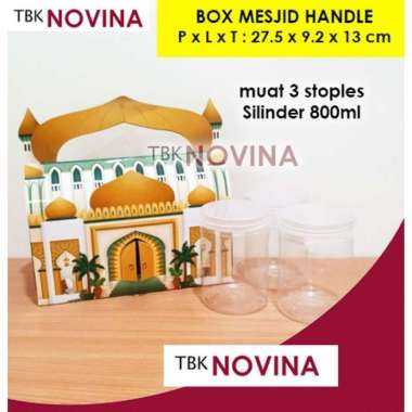 KOTAK KUE LEBARAN / KOTAK KUE IDUL FITRI / BOX KUE KERING / KOTAK STOPLES LEBARAN MESJID HANDLE (017