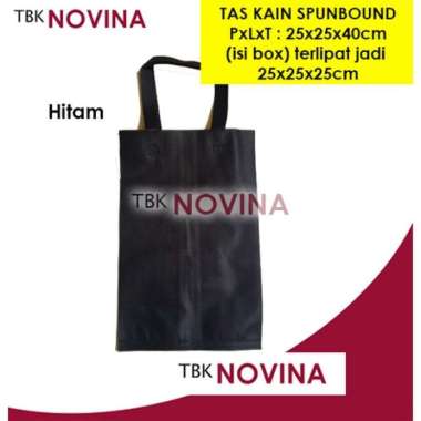 TAS SPUNBOUND / TAS KAIN DUS NASI / TAS NASI KOTAK / TAS KOTAK KUE / SHOPPING BAG HITAM