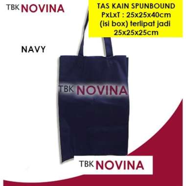 TAS SPUNBOUND / TAS KAIN DUS NASI / TAS NASI KOTAK / TAS KOTAK KUE / SHOPPING BAG NAVY