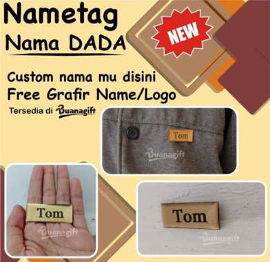 Name Tag /Nama Dada /Akrilik-Kuningan-Stainless-Magnet - Buanagift