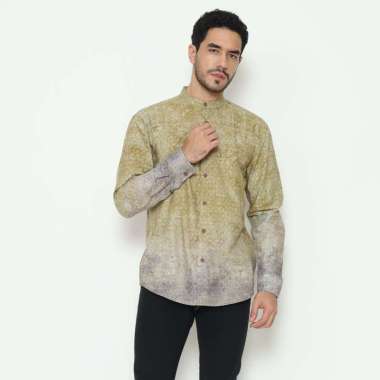 AMK Kemeja Koko Pria Lengan Panjang KK Taha S/S Cream XL