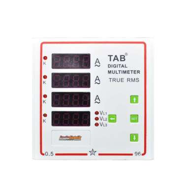 Multi Meter Digital 3 Phase 3 Ampere, 1 Volt 96x96mm TAB - Putih Putih