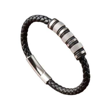 REUBEN GENUINE LEATHER BRACELET gelang tali gelang pria gelang kulit + FREE BREWYN POUCH STEEL
