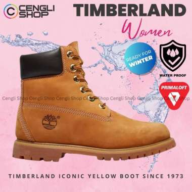SEPATU BOOT TIMBERLAND WANITA ORIGINAL 6 INCH YELLOW BOOTS ICON ICONIC PREMIUM KULIT WATERPROOF TW17