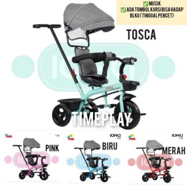Sepeda roda tiga anak PMB Iora t 25 T25 kanopi musik lampu kursi hadap tosca