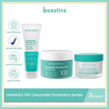 Hanasui 10X Ceramide Probiotics | Peeling Gel - Clear Pad - Moisturizer Gel Peeling Gel
