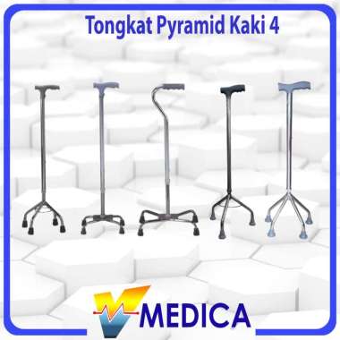 (Instant) Tongkat Kaki 3 dan 4 / Alat Bantu Jalan Lansia Tongkat GEA / Avico / Sella Pyramid kaki 3 