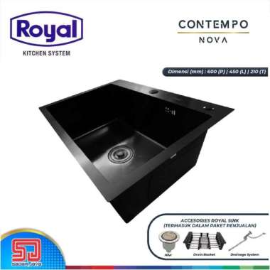 Bak Cuci Piring Hitam Royal Sink Contempo Nova Kitchen Sink + Tirisan