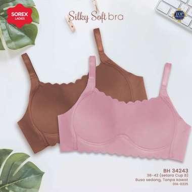 Sorex Silky Soft Bra Busa Sedang Tanpa Kawat Kait 3 Full Cup B Harian BH 34243 Size 40 Hitam