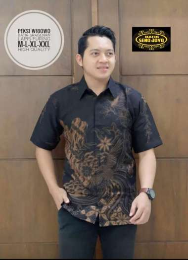 PEKSI WIBOWO Kemeja Batik Pria Lengan Pendek Katun Primisima M