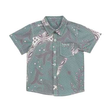 TORIO Smart Sage Green Batik - Kemeja Batik Anak Laki-Laki 4-5Y