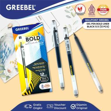 GREEBEL Pulpen Ballpen / Bold Liner 0.5 GP-516 (12PCS/SET) / Ballpoint Bolpen Bolpoin Pena Gel