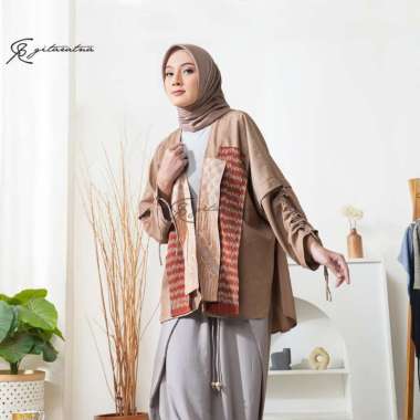 GITARATNA Segara Outer Batik Tenun Atasan Kerja Wanita