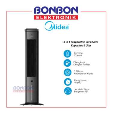 Midea 3-in-1 Evaporative Air Cooler 4L MAC400R0BPK/ MAC400 / MAC 400R0 BPK - Remote and Ionizer Tech