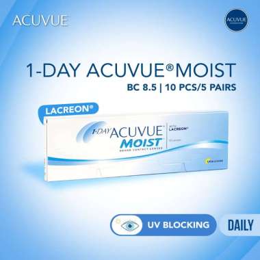 ACUVUE 1 DAY MOIST 5 PAIRS/10 PCS | Lensa Kontak, Soflens Harian, Soflens Minus -3