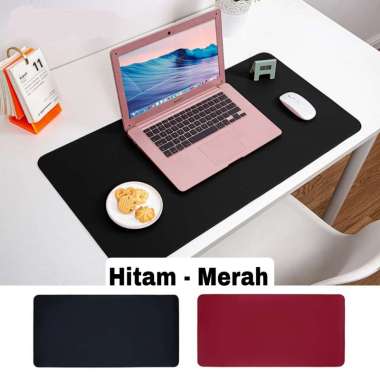 Grafir Nama Mousepad kulit double layer besar 40x80 mousepad 2 sisi Hitam-Merah