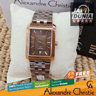 JAM TANGAN ALEXANDER CHRISTIE SAPPHIRE PRIA ORIGINAL BROWN ROSE GOLD 8706 AC 8706 AC8706 ACF8706 JAM
