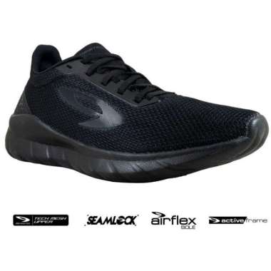 910 Nineten Yasha HITAM Sepatu running / lari Full Black 44