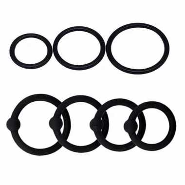 PAQIN Ring Penahan Ejakulasi Dini Silikon High Elasticity 7 PCS - PQ435 Hitam
