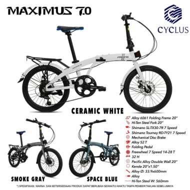 Sepeda Lipat Murah / Folding Bike 20 inch MAXIMUS 7.0 7 Speed 20 Inch Alloy