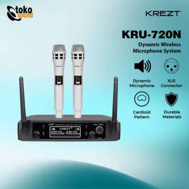 Krezt Pro KRU 720N - Dual Wireless Vocal Microphone System White