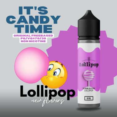 LOLI/P-60 Series PREMIUM Liquid Vape Freebase 70:30 Non Nikotin 60ml READY 10 varian rasa Bubblegum