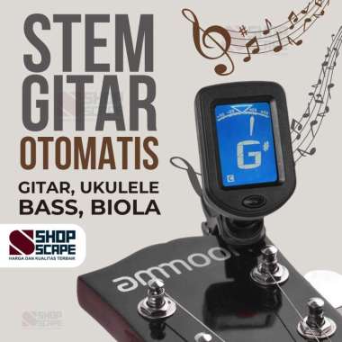 Tuner Gitar Akustik Ukulele Bass Biola / Alat Stem Guitar Otomatis