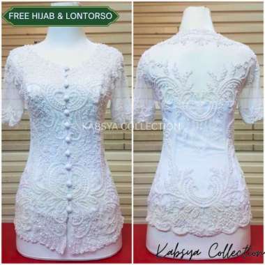 Kebaya Modern KEMAYU Full Payet Sepinggang Kebaya Lengan Pendek Cocok untuk Bridesmaid & Lamaran Put