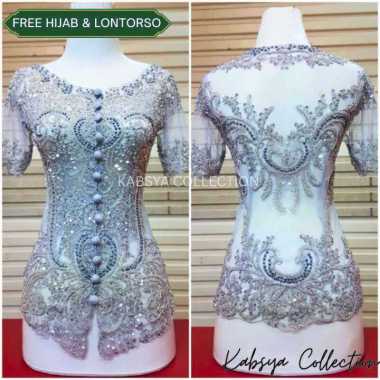 Kebaya Modern KEMAYU Full Payet Sepinggang Kebaya Lengan Pendek Cocok untuk Bridesmaid & Lamaran Sil