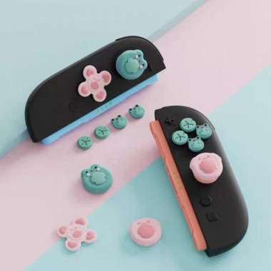 GeekShare Frog & Axolotl D-Pad Button Caps Set Cover ABXY Key Button Analog Caps for Joystik Nintend