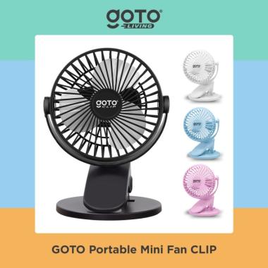 Goto Clip Mini Fan Rotating Kipas Angin Meja Mini Jepit Portable USB Putih warna