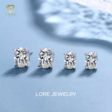 Lore Jewellery - Anting Unisex Moissanite Lapis Emas 18k - Jaden Moissanite Earrings 0.5