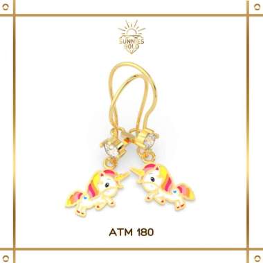 ANTING EMAS ANAK KADAR 8 KARAT DAN KADAR 6 KARAT ANTING ANAK EMAS MUDA ANTING UNICORN KUDA PONI ATM 