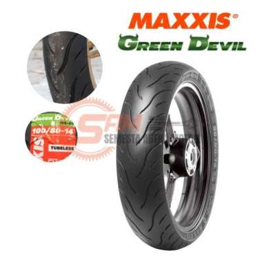 Ban Luar Maxxis Green Devil MAGI 100/80 Ring 14 Tubeless Motor Vario