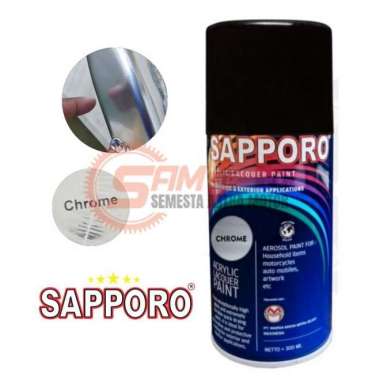 Cat Semprot Sapporo Chrome Colour Spray Warna Kilap Pilox Pernis