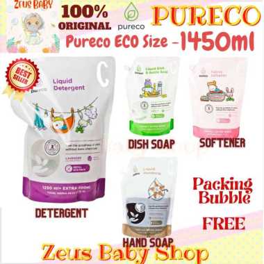 Pureco Refill Size 1450ml Eco Pack / Pureco Detergent / Liquid Dish Soap 1450 / softener Daily Home