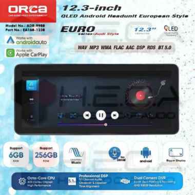 ORCA EURO Series 6/256 Audi Style 12.3" ADR-9988 Head Unit Android 2K