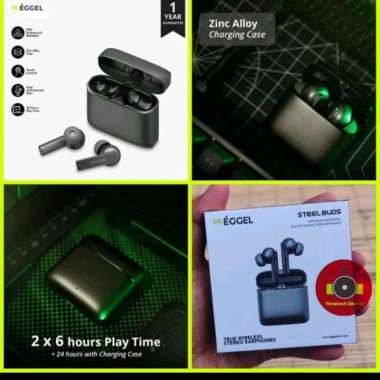 TWS Eggel Steelbuds Zinc Alloy Earphone Headset Bluetooth Wireless Steel Buds
