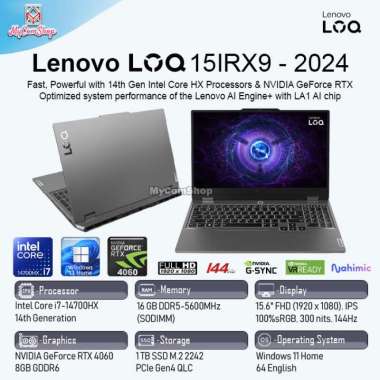 LENOVO LOQ 15IRX9 I7-14700HX 16GB 1TB SSD RTX 4060 8GB 15" FHD 144HZ
