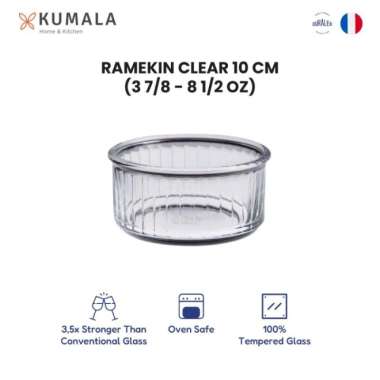 DURALEX RAMEKIN - Wadah Mangkuk Kue Kaca Creme Brulee - Oven Baking Clear 10CM - 4pcs