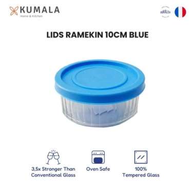 DURALEX RAMEKIN - Wadah Mangkuk Kue Kaca Creme Brulee - Oven Baking Clear W/BL 10CM - 4pcs