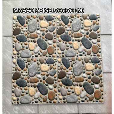 Keramik Mulia 50x50 Masso Beige - Kasar